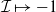 script upper I right arrow from bar negative 1