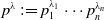 p Superscript lamda Baseline colon equals p 1 Superscript lamda 1 Baseline midline horizontal ellipsis p Subscript n Superscript lamda Super Subscript n Superscript