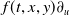 f left parenthesis t comma x comma y right parenthesis partial differential Subscript u Baseline
