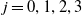 j equals 0 comma 1 comma 2 comma 3