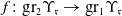 f colon normal g normal r Subscript 2 Baseline normal upper Upsilon Subscript German r Baseline right arrow normal g normal r Subscript 1 Baseline normal upper Upsilon Subscript German r Baseline