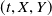 left parenthesis t comma upper X comma upper Y right parenthesis