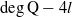 degree normal upper Q minus 4 l