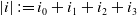 StartAbsoluteValue i EndAbsoluteValue colon equals i 0 plus i 1 plus i 2 plus i 3