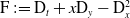 normal upper F colon equals normal upper D Subscript t Baseline plus x normal upper D Subscript y Baseline minus normal upper D Subscript x Superscript 2