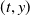 left parenthesis t comma y right parenthesis