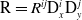 normal upper R equals upper R Superscript i j Baseline normal upper D Subscript x Superscript i Baseline normal upper D Subscript y Superscript j