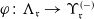phi colon normal upper Lamda Subscript German r Baseline right arrow normal upper Upsilon Subscript German r Superscript left parenthesis minus right parenthesis