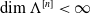 dimension normal upper Lamda Superscript left bracket n right bracket Baseline less than normal infinity