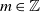 m element of double struck upper Z