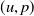 left parenthesis u comma p right parenthesis