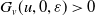 upper G Subscript v Baseline left parenthesis u comma 0 comma epsilon right parenthesis greater than 0