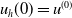 u Subscript h Baseline left parenthesis 0 right parenthesis equals u Superscript left parenthesis 0 right parenthesis