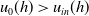 u 0 left parenthesis h right parenthesis greater than u Subscript i n Baseline left parenthesis h right parenthesis