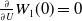 StartFraction partial differential Over partial differential upper U EndFraction upper W 1 left parenthesis 0 right parenthesis equals 0