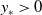 y Subscript asterisk Baseline greater than 0