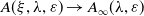 upper A left parenthesis xi comma lamda comma epsilon right parenthesis right arrow upper A Subscript normal infinity Baseline left parenthesis lamda comma epsilon right parenthesis