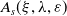 upper A Subscript s Baseline left parenthesis xi comma lamda comma epsilon right parenthesis