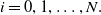 i equals 0 comma 1 comma ellipsis comma upper N period
