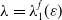 lamda equals lamda 1 Superscript f Baseline left parenthesis epsilon right parenthesis
