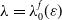 lamda equals lamda 0 Superscript f Baseline left parenthesis epsilon right parenthesis