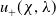 u Subscript plus Baseline left parenthesis chi comma lamda right parenthesis