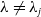 lamda not equals lamda Subscript j