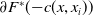 partial differential upper F Superscript asterisk Baseline left parenthesis minus c left parenthesis x comma x Subscript i Baseline right parenthesis right parenthesis