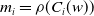m Subscript i Baseline equals rho left parenthesis upper C Subscript i Baseline left parenthesis w right parenthesis right parenthesis