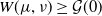 upper W left parenthesis mu comma nu right parenthesis greater than or equals script upper G left parenthesis 0 right parenthesis