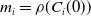m Subscript i Baseline equals rho left parenthesis upper C Subscript i Baseline left parenthesis 0 right parenthesis right parenthesis