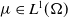 mu element of upper L Superscript 1 Baseline left parenthesis normal upper Omega right parenthesis