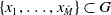 StartSet x 1 comma ellipsis comma x Subscript ModifyingAbove upper M With caret Baseline EndSet subset of upper G