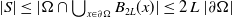 StartAbsoluteValue upper S EndAbsoluteValue less than or equals StartAbsoluteValue normal upper Omega intersection union Underscript x element of partial differential normal upper Omega Endscripts upper B Subscript 2 upper L Baseline left parenthesis x right parenthesis EndAbsoluteValue less than or equals 2 upper L StartAbsoluteValue partial differential normal upper Omega EndAbsoluteValue