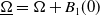 normal upper Omega underbar equals normal upper Omega plus upper B 1 left parenthesis 0 right parenthesis