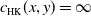 c Subscript normal upper H normal upper K Baseline left parenthesis x comma y right parenthesis equals normal infinity