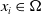 x Subscript i Baseline element of normal upper Omega