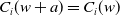 upper C Subscript i Baseline left parenthesis w plus a right parenthesis equals upper C Subscript i Baseline left parenthesis w right parenthesis