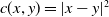 c left parenthesis x comma y right parenthesis equals StartAbsoluteValue x minus y EndAbsoluteValue squared