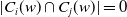 StartAbsoluteValue upper C Subscript i Baseline left parenthesis w right parenthesis intersection upper C Subscript j Baseline left parenthesis w right parenthesis EndAbsoluteValue equals 0