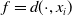 f equals d left parenthesis dot comma x Subscript i Baseline right parenthesis