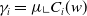 gamma Subscript i Baseline equals mu bottom left corner upper C Subscript i Baseline left parenthesis w right parenthesis