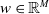 w element of double struck upper R Superscript upper M