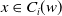 x element of upper C Subscript i Baseline left parenthesis w right parenthesis