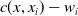 c left parenthesis x comma x Subscript i Baseline right parenthesis minus w Subscript i