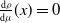 StartFraction normal d rho Over normal d mu EndFraction left parenthesis x right parenthesis equals 0