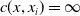 c left parenthesis x comma x Subscript i Baseline right parenthesis equals normal infinity