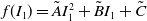 f left parenthesis upper I 1 right parenthesis equals upper A overtilde upper I 1 squared plus upper B overtilde upper I 1 plus upper C overtilde