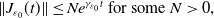 StartMetric upper J Subscript epsilon 0 Baseline left parenthesis t right parenthesis EndMetric less than or equals upper N e Superscript gamma Super Subscript epsilon 0 Superscript t Baseline for some upper N greater than 0 comma