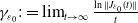 gamma Subscript epsilon 0 Baseline colon equals limit Underscript t right arrow normal infinity Endscripts StartFraction ln StartMetric upper J Subscript epsilon 0 Baseline left parenthesis t right parenthesis EndMetric Over t EndFraction